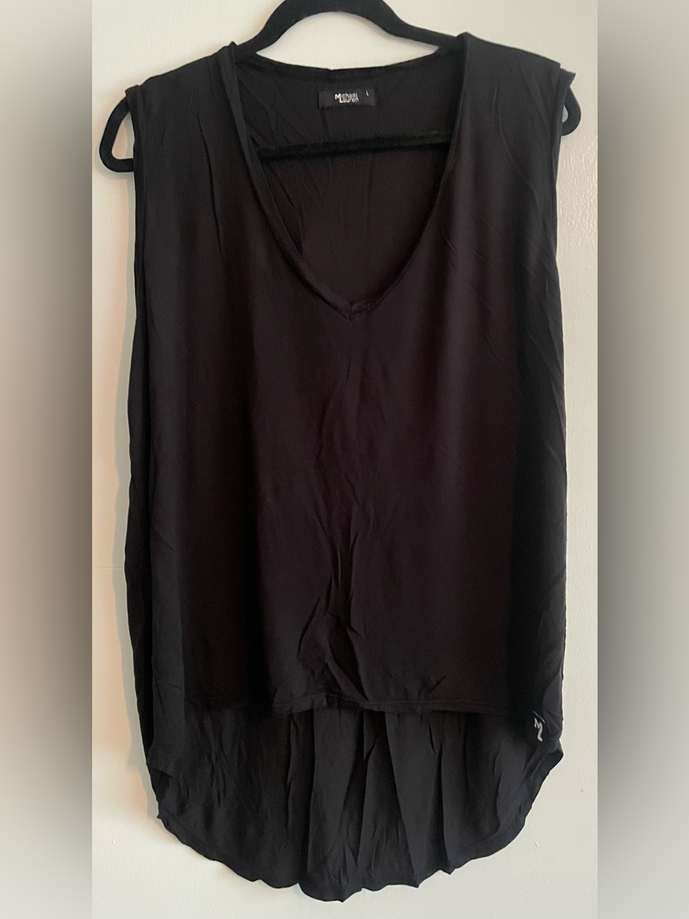 Michael Lauren Black Sleeveless high low top